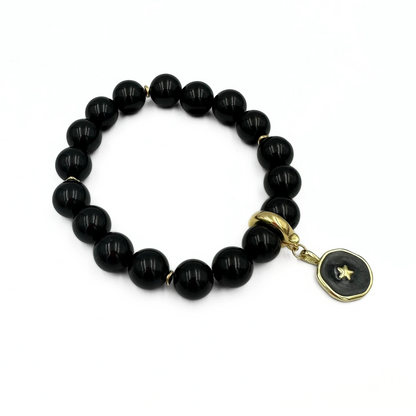 Black agate bracelet 10mm Castagna Gem