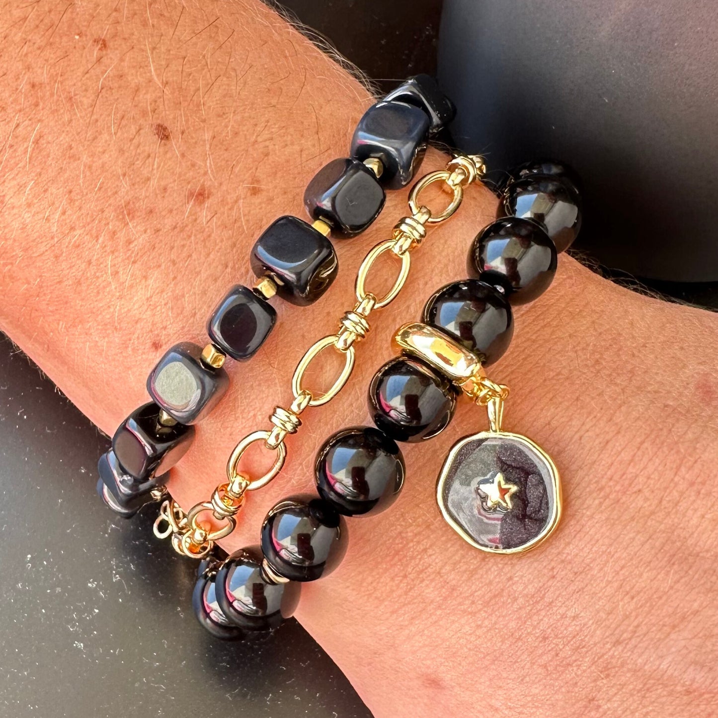 Black agate bracelet