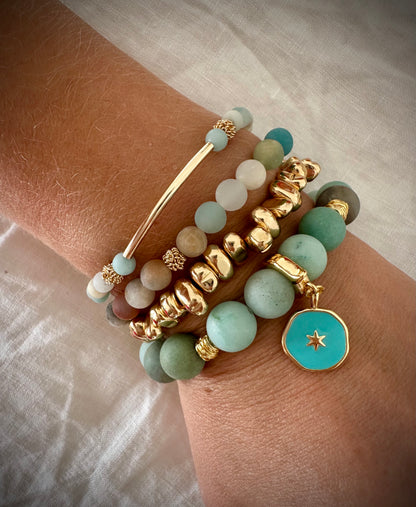 The beach BOHO golden bracelet stack