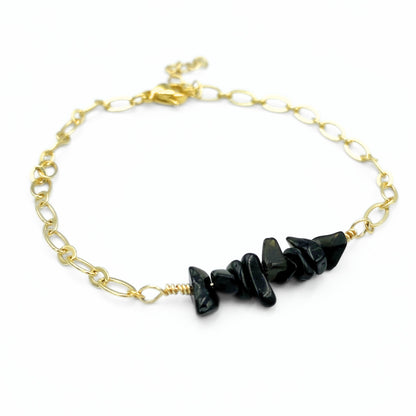 Black agate golden chain