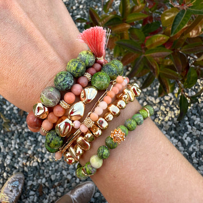 Blushing garden set | American turquoise and pink aventurine