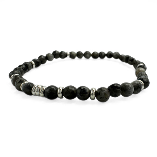 Black labradorite bracelet 4mm