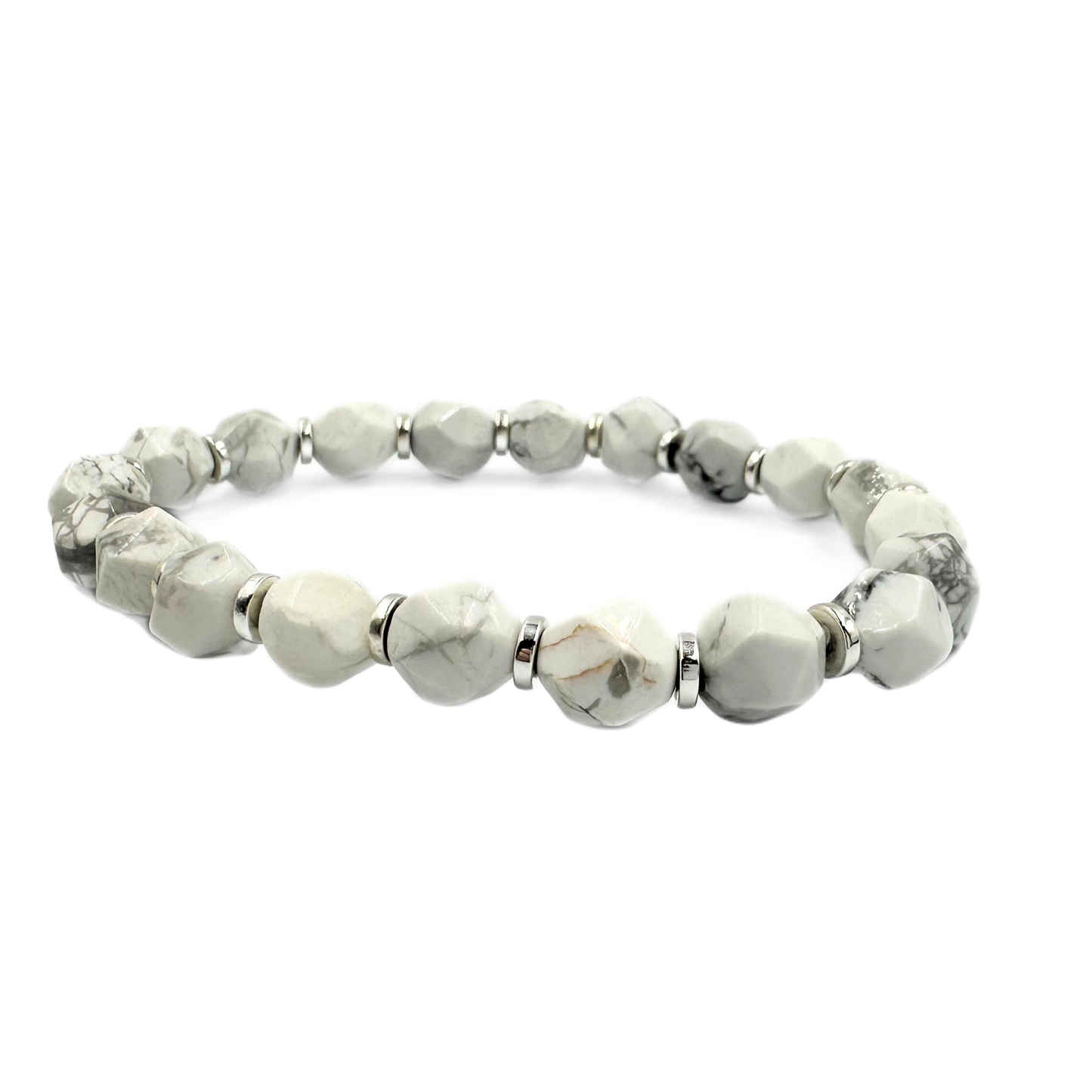 Winter dream silver bracelet set | Howlite