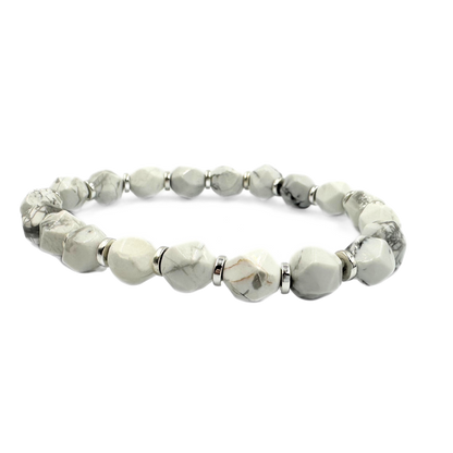 Winter dream silver bracelet set | Howlite