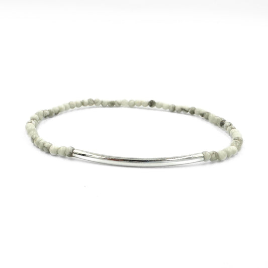 Howlite bracelet elegant silver