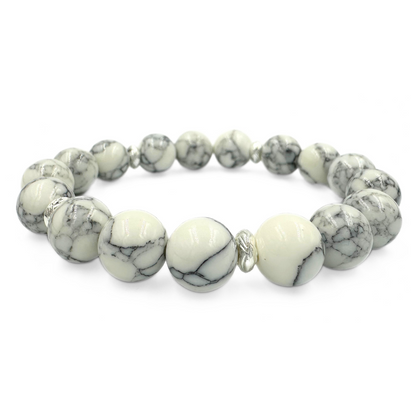 Howlite silver bracelet big howlite