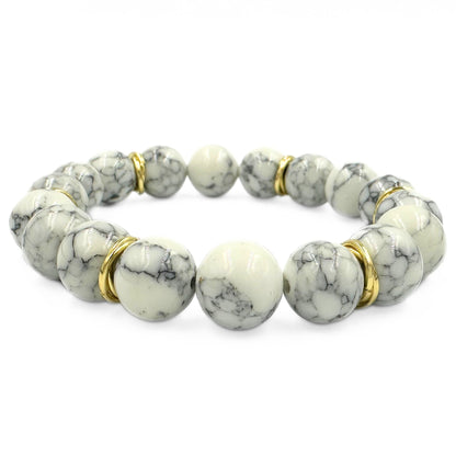 Winter dream golden bracelet set | Howlite and quartz