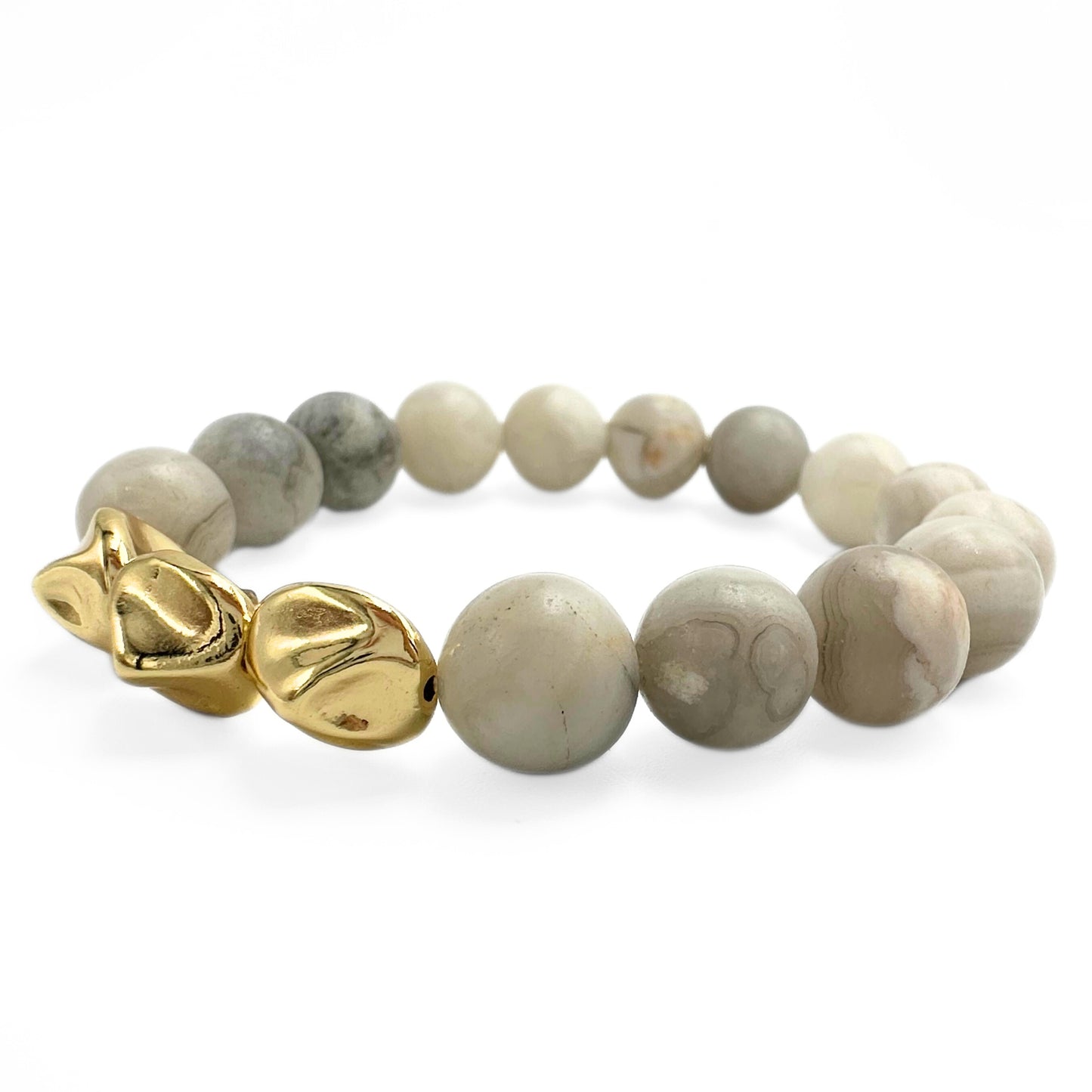 Phoenix agate gold bracelet