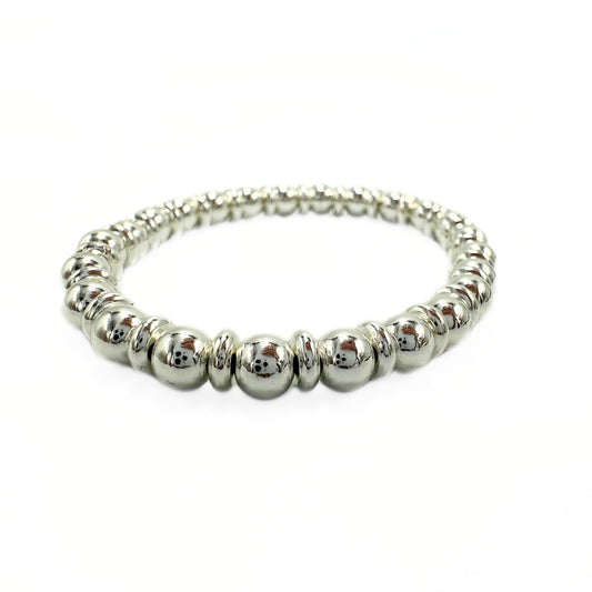 Silver flat and round bracelet