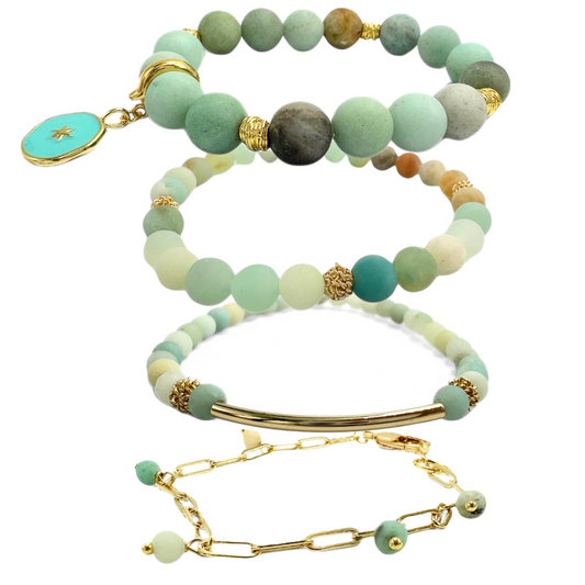 The beach golden bracelet stack