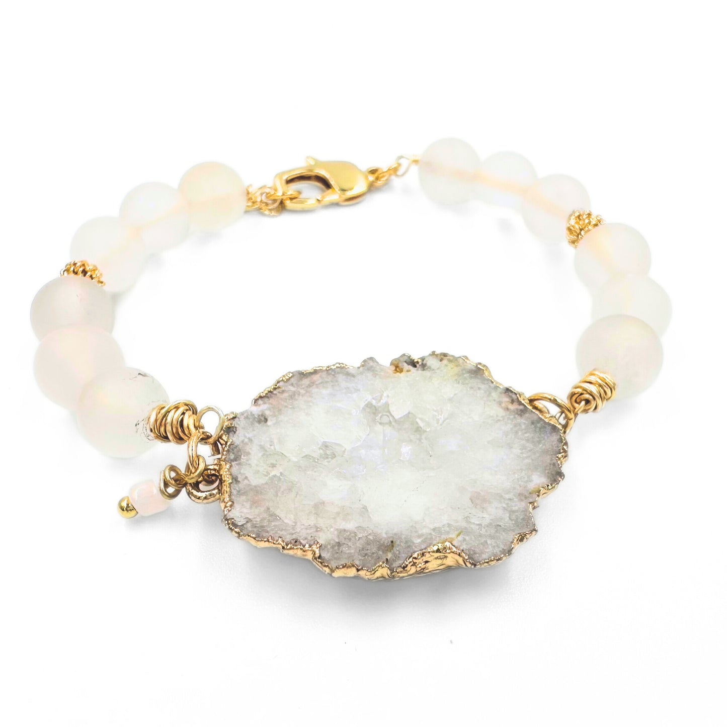 Winter dream golden bracelet set | Howlite and quartz