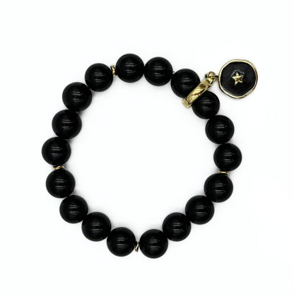 Black agate bracelet 10mm Castagna Gem