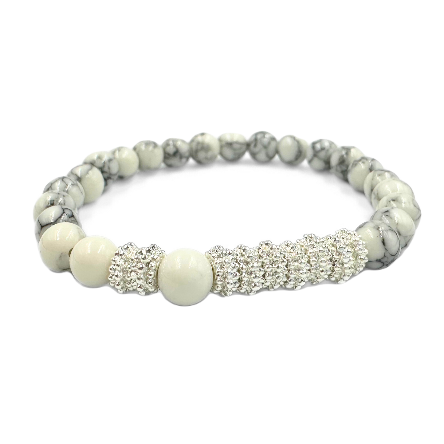 Winter dream silver bracelet set | Howlite