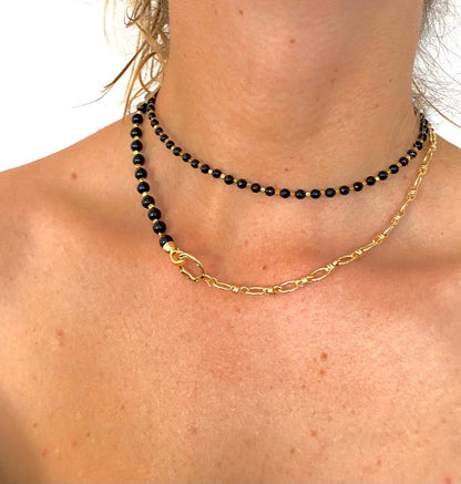 Black agate choker